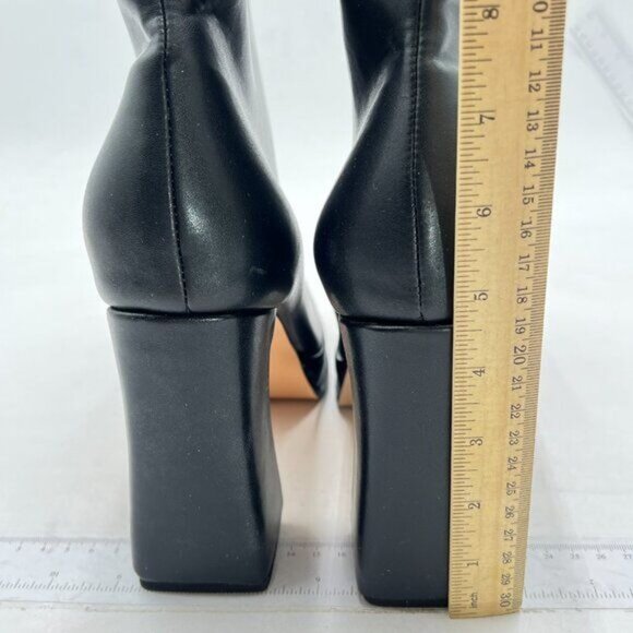 Platform Ankle Boots for Women Boots Round Toe High Chunky Block Heels Black - Picture 3 of 5